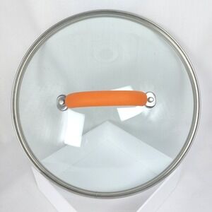 Rachael Ray Tempered Glass Replacement Lid Orange Handle 10"‎ Round